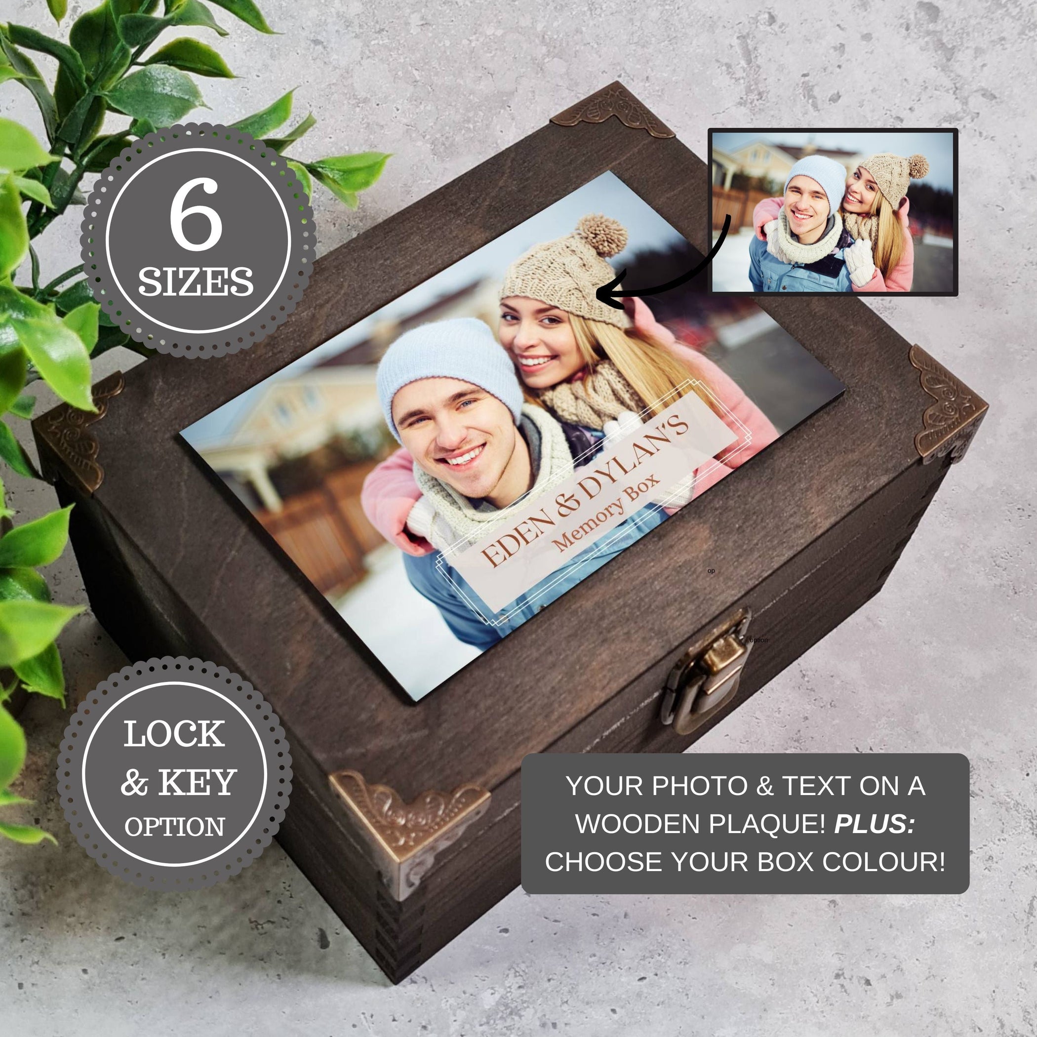 Personalised Couple's Anniversary Photo Memory Box | Custom Keepsake ...
