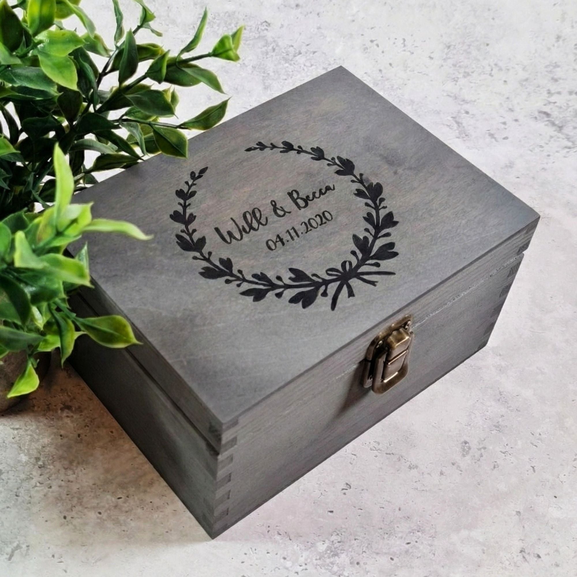 Personalised Couples Gift I His and Hers Engraved Wooden Keepsake Box - 6 Sizes Small to XLarge