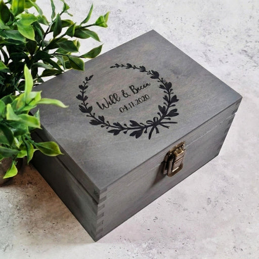 Personalised Couples Gift I His and Hers Engraved Wooden Keepsake Box - 6 Sizes Small to XLarge