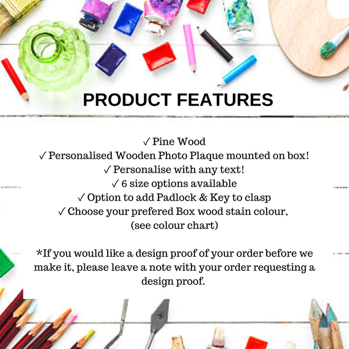 Personalised Couples Photo Memory Box I Mr & Mrs Anniversary Keepsake Box I Bride & Groom Wedding Box