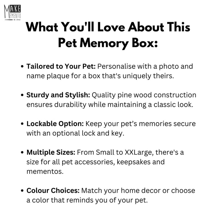 Personalised Dog Ashes Box with Photo, Wooden Memory Box for Dog Keepsakes, Pet Loss Memorial Box, Dog Keepsake Box with Custom Photo Plaque