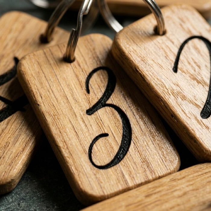 Personalised Door Number Keyring
