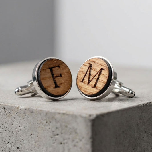 Personalised Engraved Wood Cufflinks I 18th 21st Birthday Gift For Him