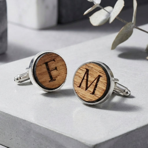 Personalised Engraved Wood Cufflinks I 18th 21st Birthday Gift For Him