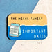 Personalised Family Important Dates Magnet