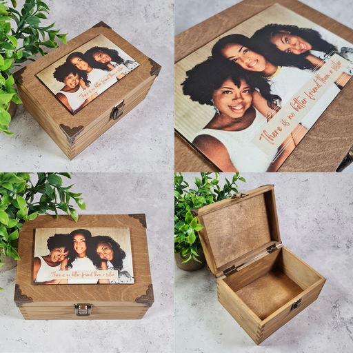 Personalised Family Photo Memory Box I Sister Brother Gift Idea I Mum Dad Keepsake Box