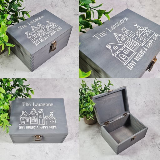 Personalised Family Tree Keepsake Box I Children's Time Capsule I Wooden Family Organiser