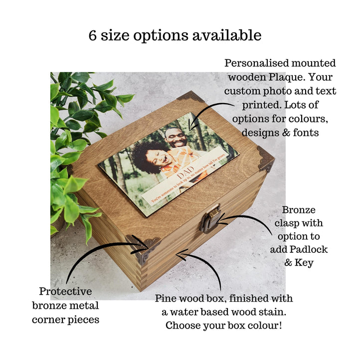 Personalised Father's Day Photo Box Gift I Dad Keepsake Box Birthday Present