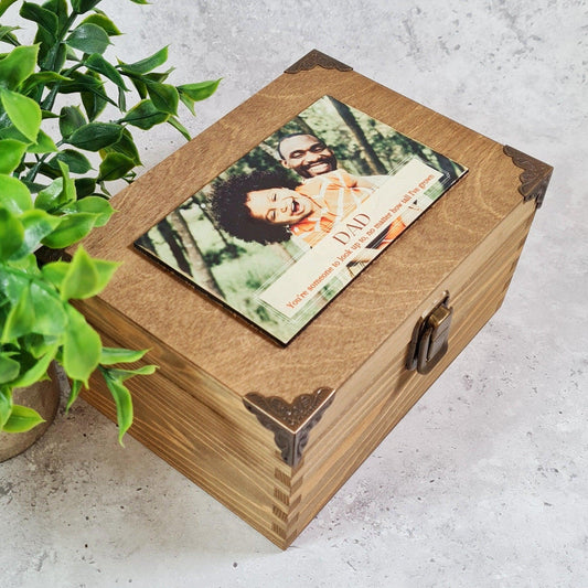 Personalised Father's Day Photo Box Gift I Dad Keepsake Box Birthday Present