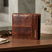 Personalised Genuine Brown Leather Wallet - Custom Message Accessory Gift for Men