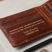 Personalised Genuine Brown Leather Wallet - Custom Message Accessory Gift for Men