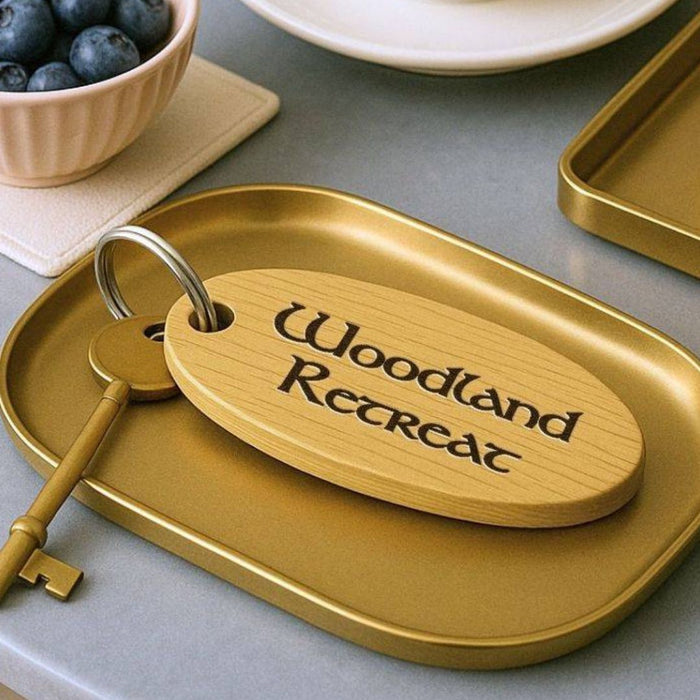 Personalised Glamping Campsite Keyring