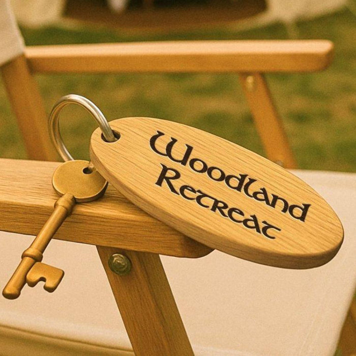 Personalised Glamping Campsite Keyring