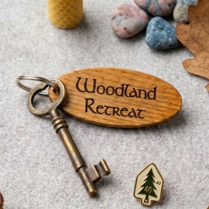 Personalised Glamping Campsite Keyring