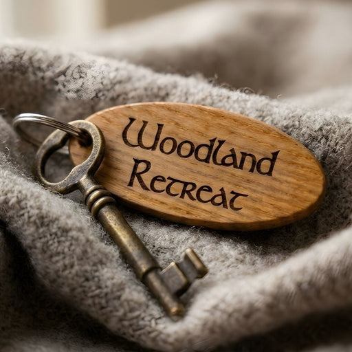 Personalised Glamping Campsite Keyring