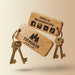 Personalised Glamping Keyring, Wooden Guest Keyring, Engraved Cabin Key Fob for Glamping Site, Glamping Pod Logo Keychain