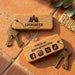 Personalised Glamping Keyring, Wooden Guest Keyring, Engraved Cabin Key Fob for Glamping Site, Glamping Pod Logo Keychain