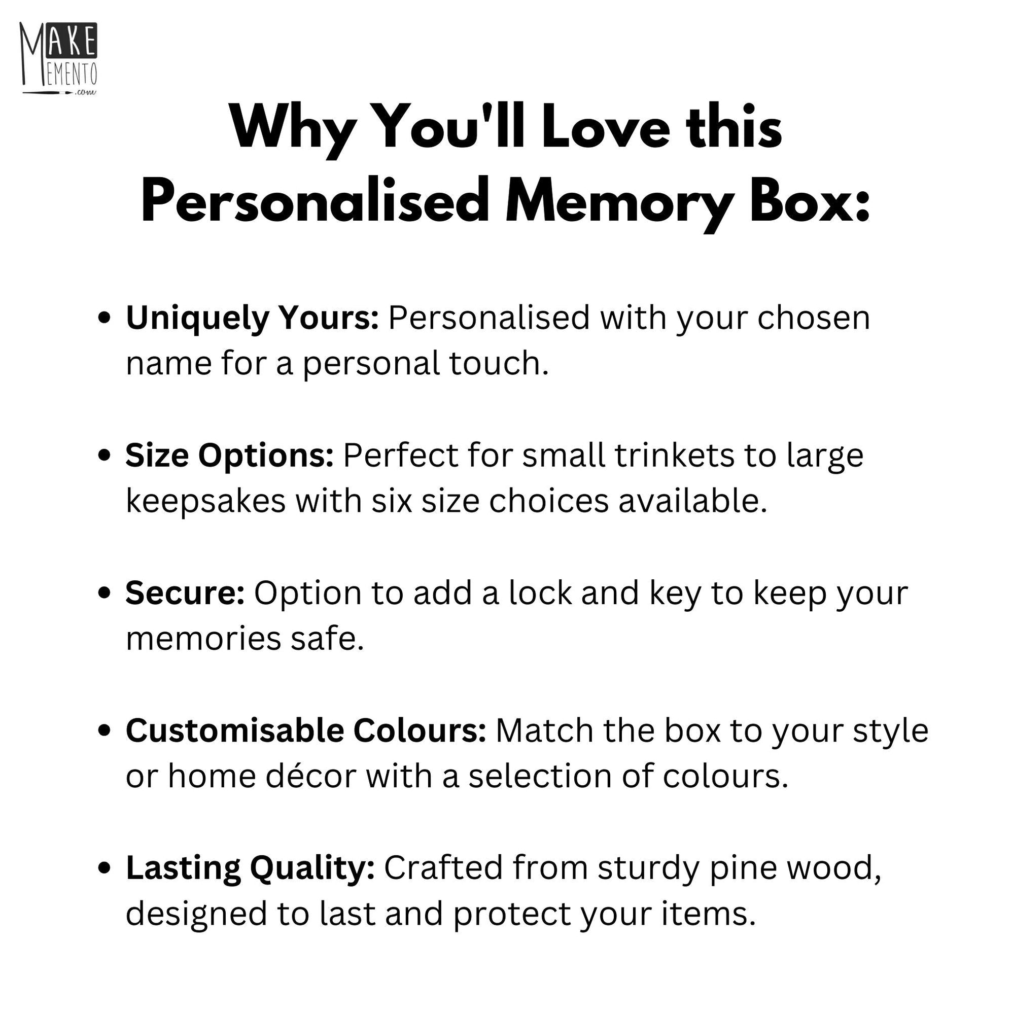 Name Box Layout Personalised Gold Name Box I Small & Large Lockable Wood Memory Boxes ...