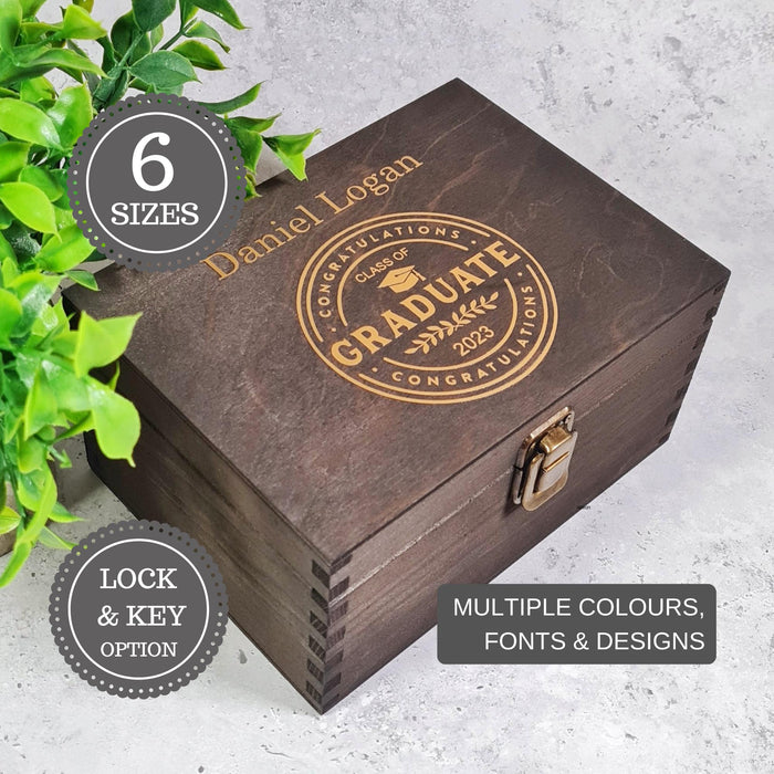 Personalised Graduation Memory Box I Diploma Certificate Achievement Keepsake Box - 6 Sizes Small to XLarge