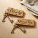 Personalised Hotel Guesthouse Wood Keyring I Name Fob
