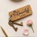 Personalised Hotel Guesthouse Wood Keyring I Name Fob