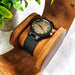 Personalised Leather Roll Watch Box - Gold Monogrammed Luxury Watch Case For Men