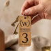 Personalised Logo Number Keyring I Custom Engraved Oak Wood Keyring I Hotel Business Keychain I