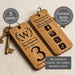 Personalised Logo Number Keyring I Custom Engraved Oak Wood Keyring I Hotel Business Keychain I