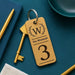 Personalised Logo Number Keyring I Custom Engraved Oak Wood Keyring I Hotel Business Keychain I