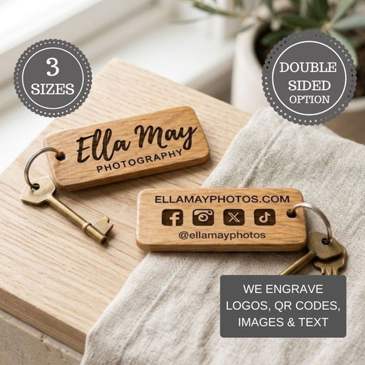 Personalised Logo Social Media Engraved Keyring