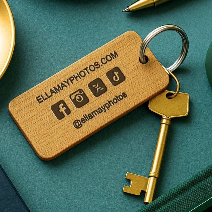 Personalised Logo Social Media Engraved Keyring