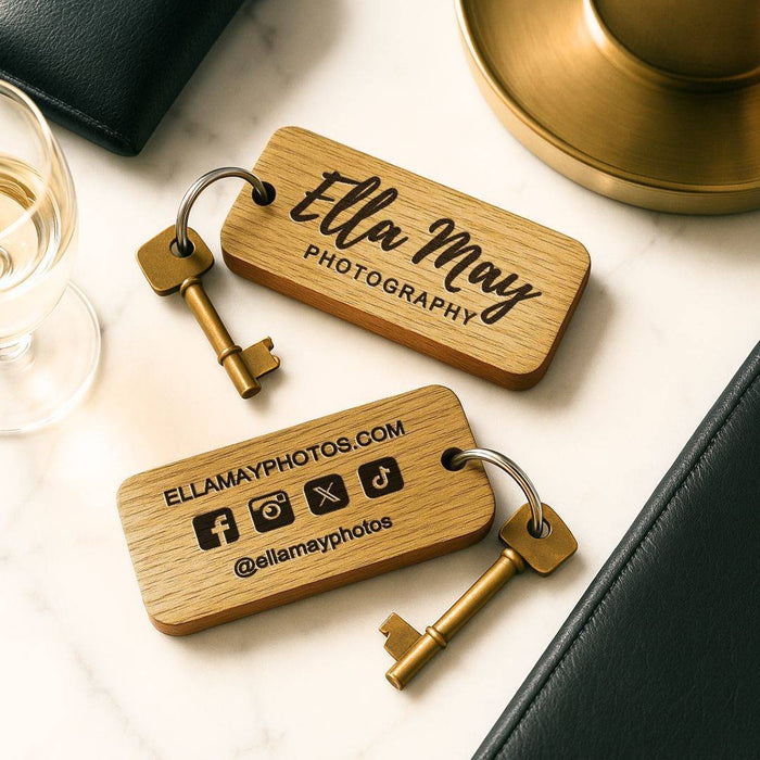 Personalised Logo Social Media Engraved Keyring