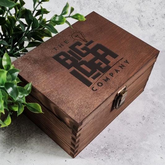 Personalised Logo Wooden Keepsake Box - 6 Sizes Small to XLarge