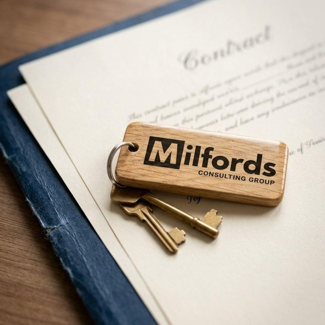 Personalised Logo Wooden Keyring | Branded Business Keyring — Make Memento