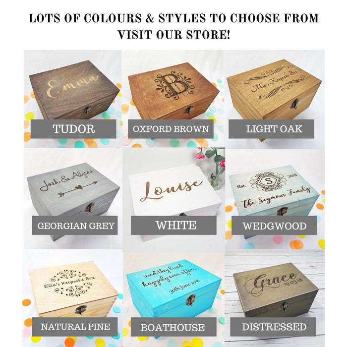 Personalised Love Letters Box I Wooden 5th Wedding Anniversary Gift