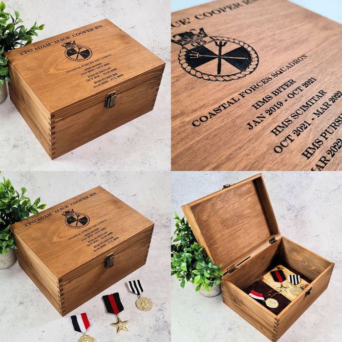Personalised Medal Memory Box I Storage For Achievements, Certificates, Awards, Badges
