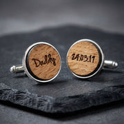 Personalised Memorial Cufflinks I Personalised Date Bereavement Gift