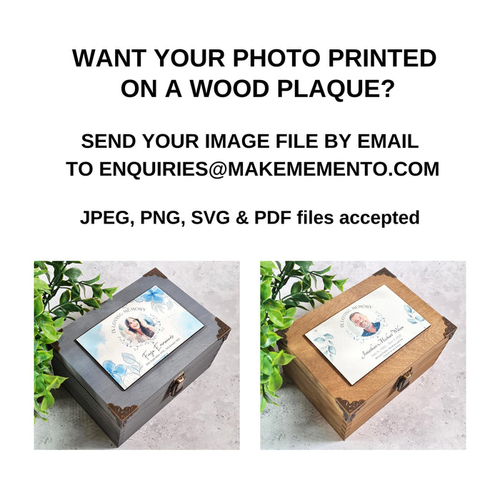 Personalised Memorial Photo Keepsake Box - Funeral Remembrance - Family Bereavement Sympathy Gift
