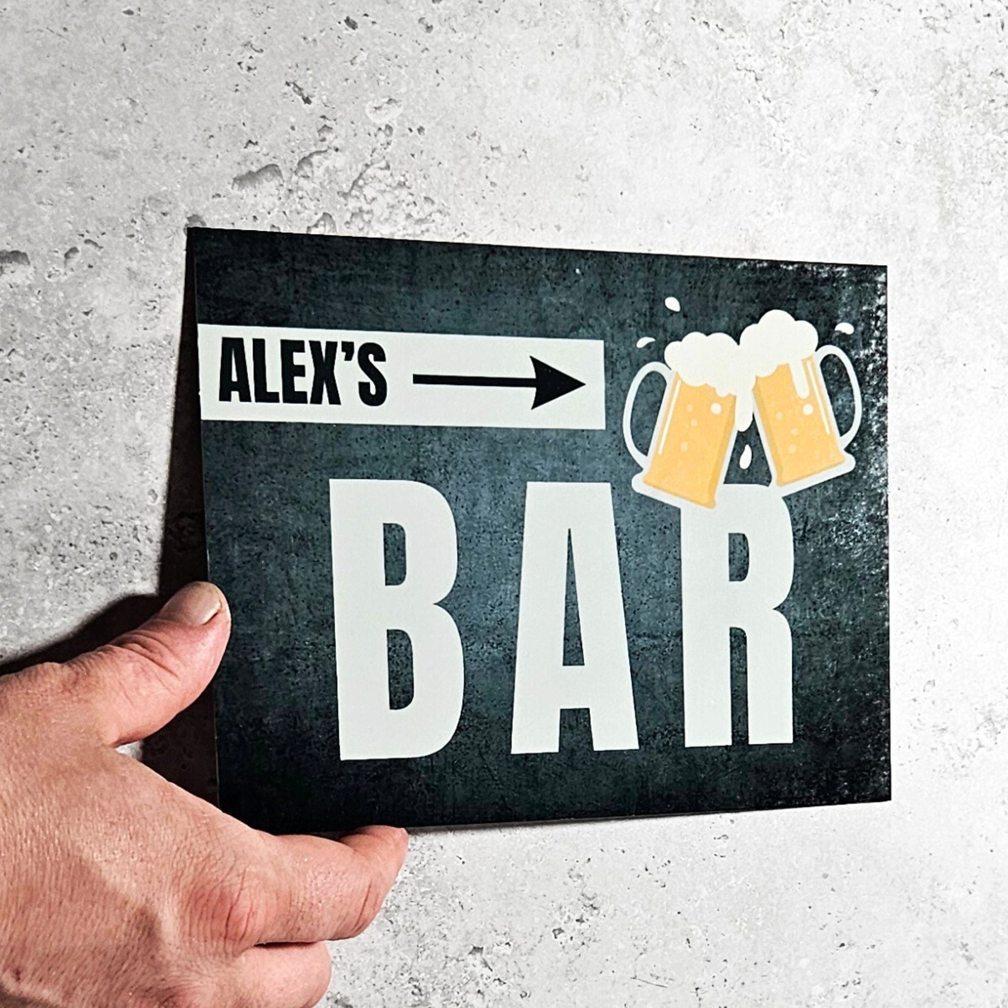 Barman Sign Custom Bar Sign - Personalised Metal Sign for Home Bars & Man Caves ...