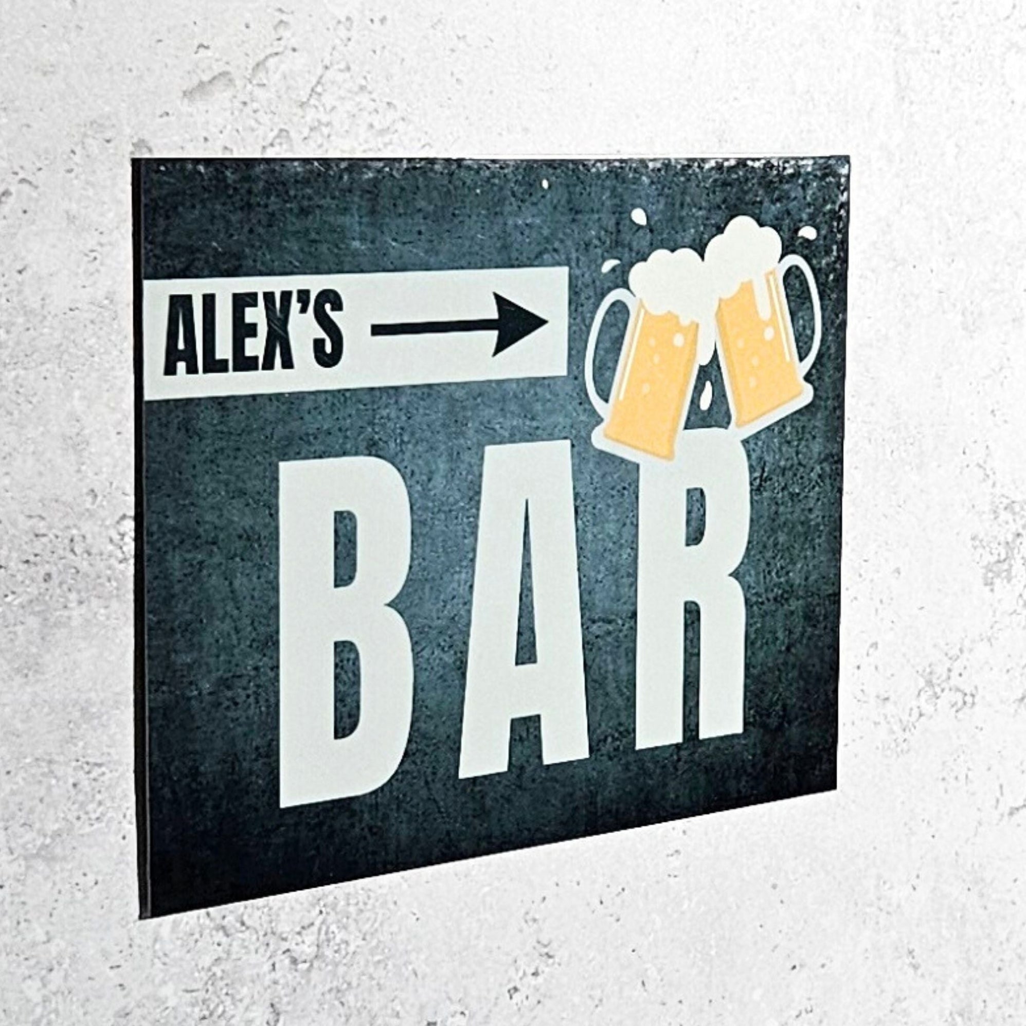 Bar Message Signs Custom Bar Sign - Personalised Metal Sign for Home Bars & Man Caves ...