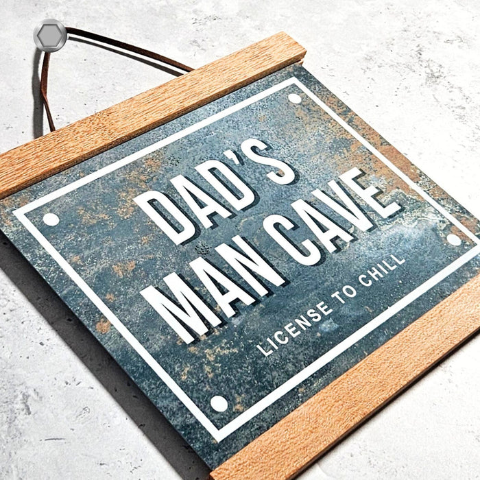 Personalised Metal Dad's Man Cave Sign - Licence to Chill