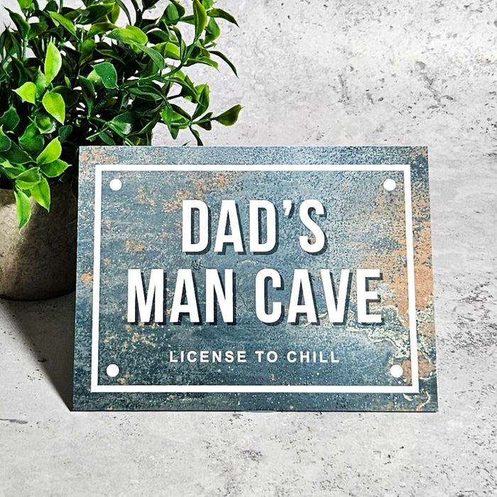 Personalised Metal Dad's Man Cave Sign - Licence to Chill