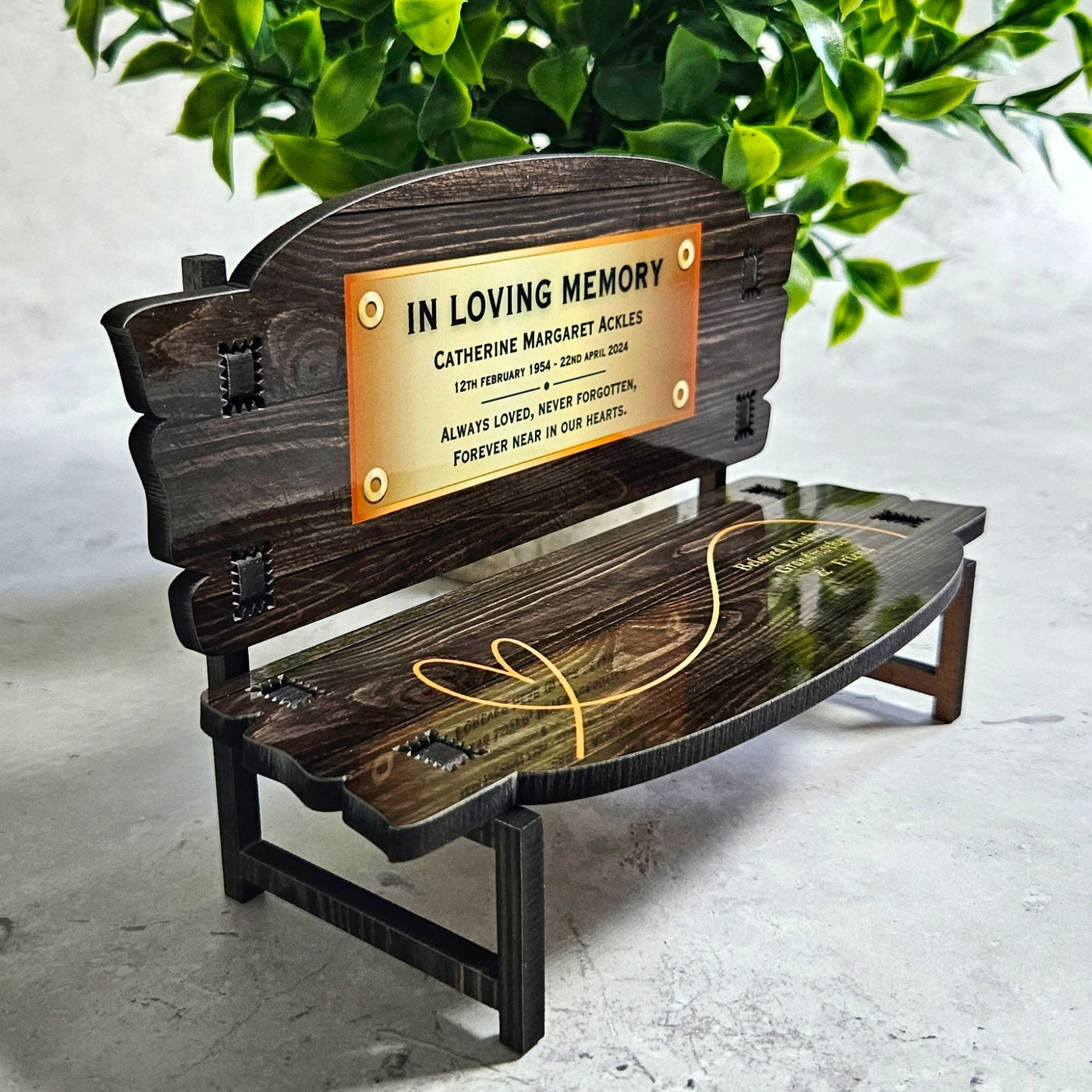 Memory Bench Personalised Mini Memorial Bench - Bereavement Sympathy Gift - Loss ...