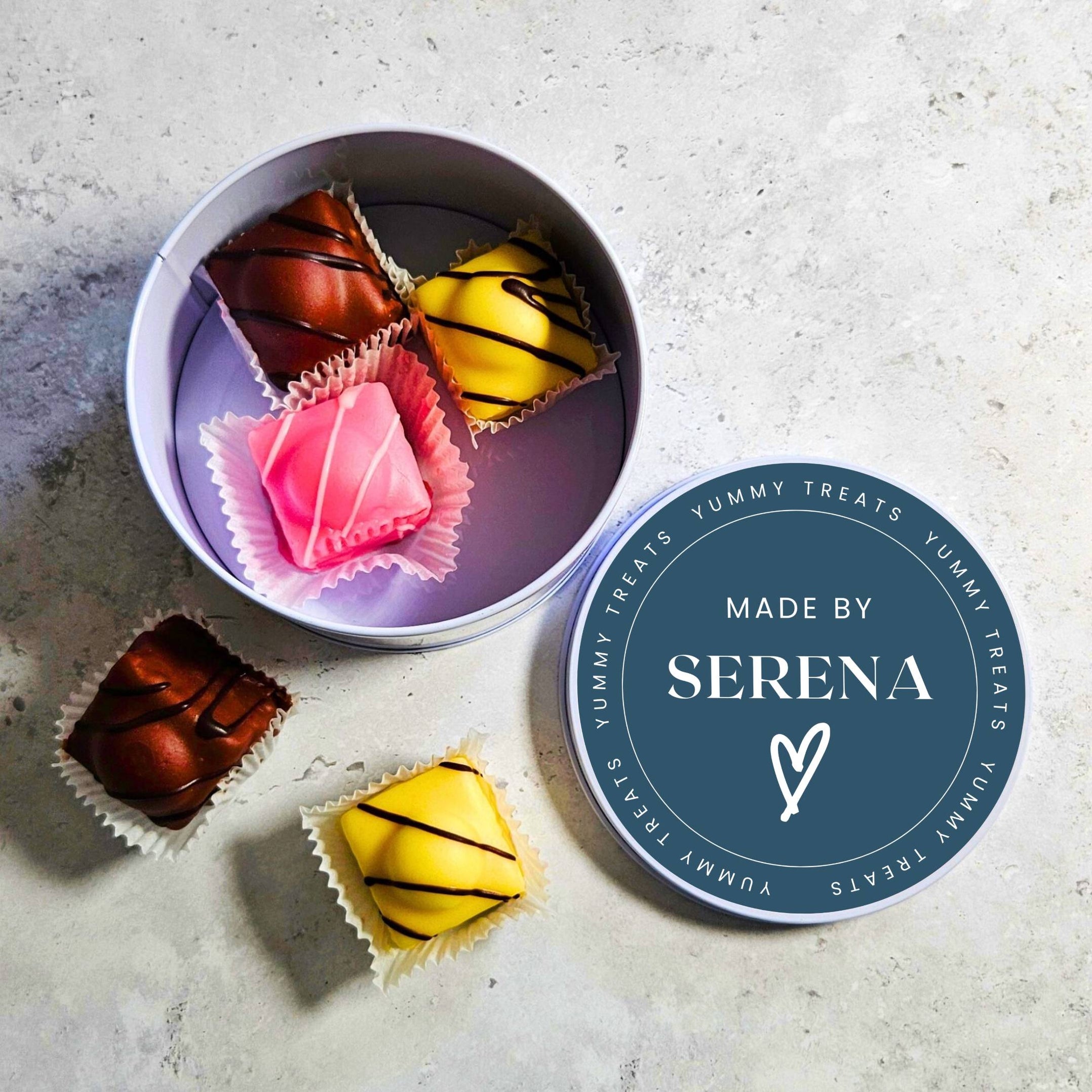 Personalised Round Snack Tin | Chocolate, Biscuit, Cake & Sweet Storage ...