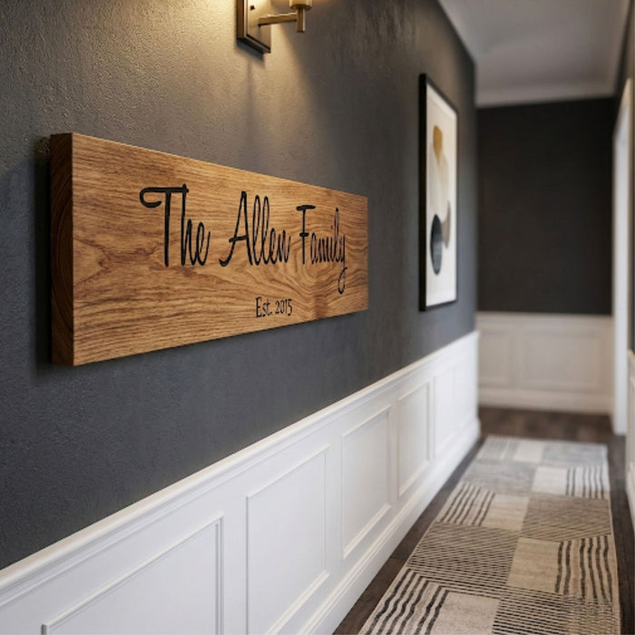 Personalised Oak Family Plaque