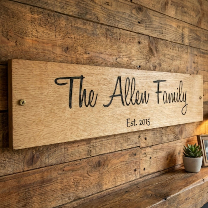 Personalised Oak Family Plaque