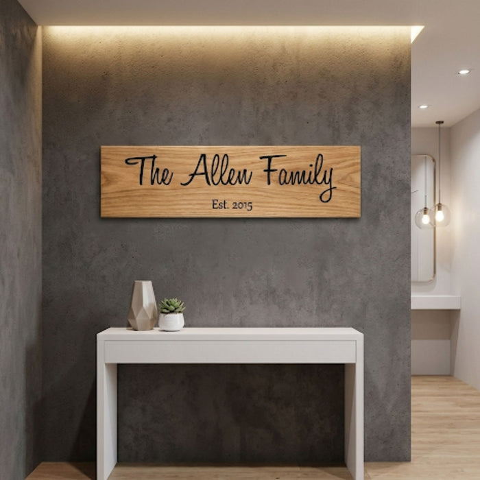 Personalised Oak Family Plaque