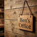 Personalised oak wood office sign
