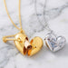 Personalised Opening Heart Pendant Necklace with Secret Message Scroll – Gold or Silver