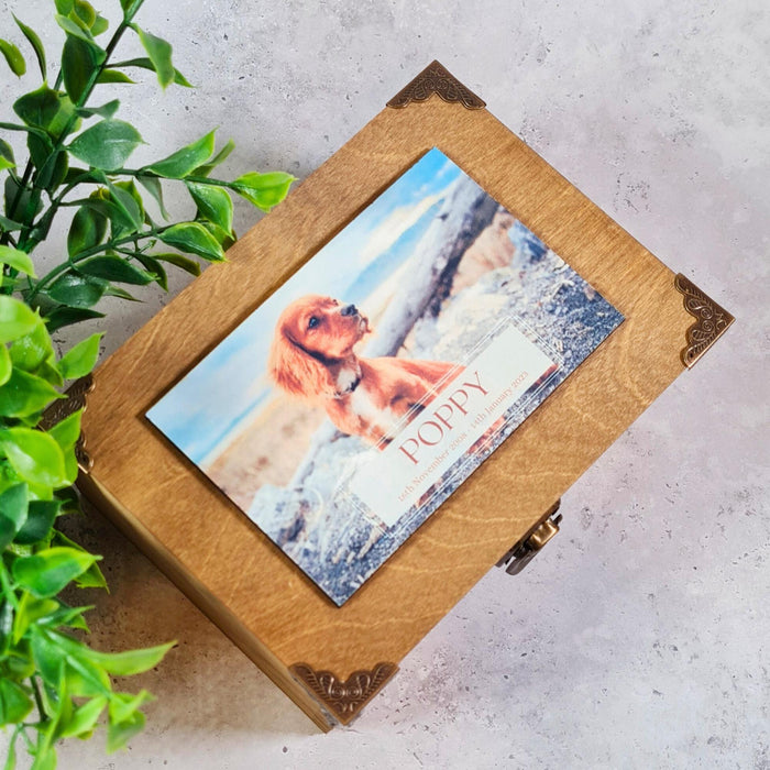 Personalised Pet Memorial Box I Custom Pet Dog Cat Ashes Keepsake Box